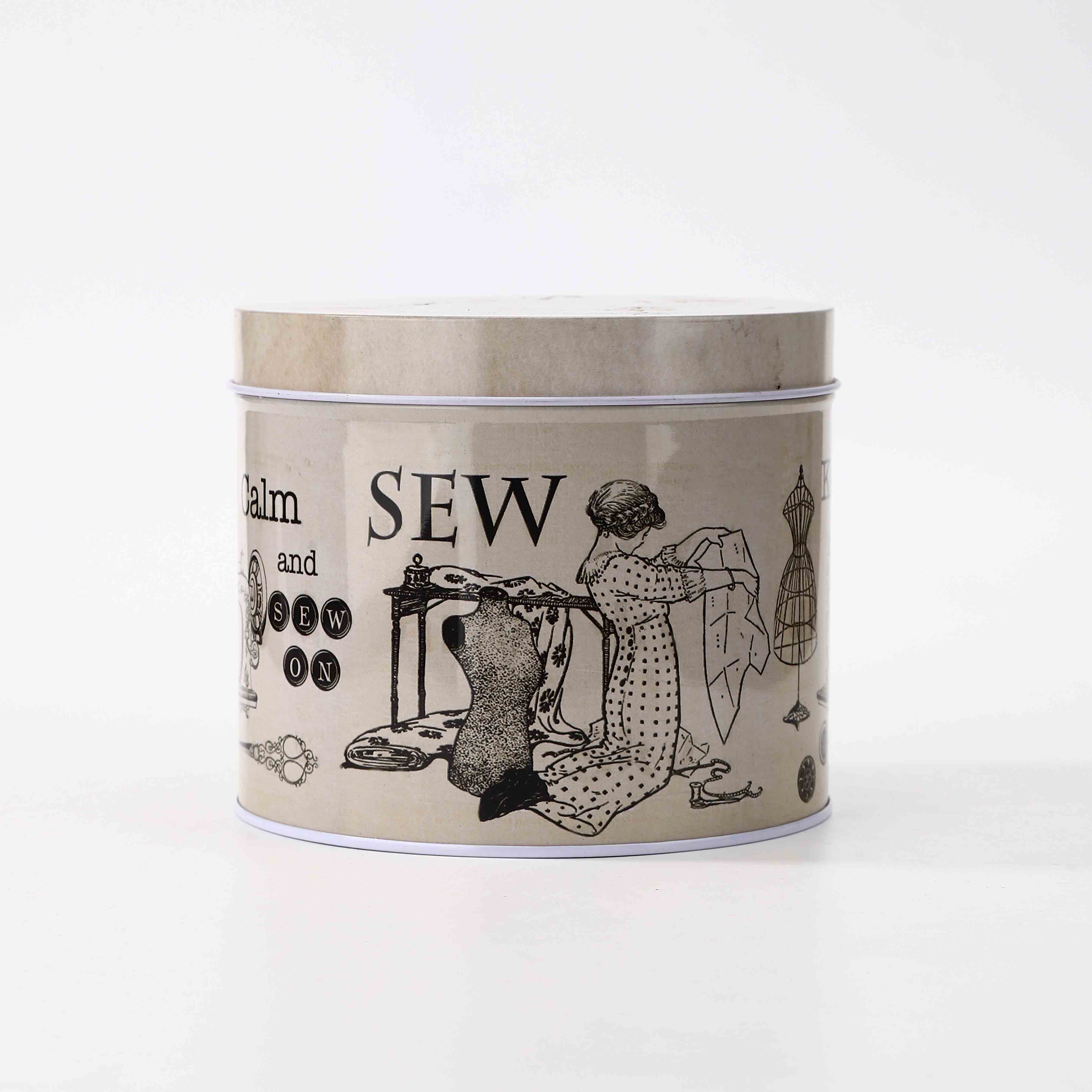 Round Shape White Coated Tin Box