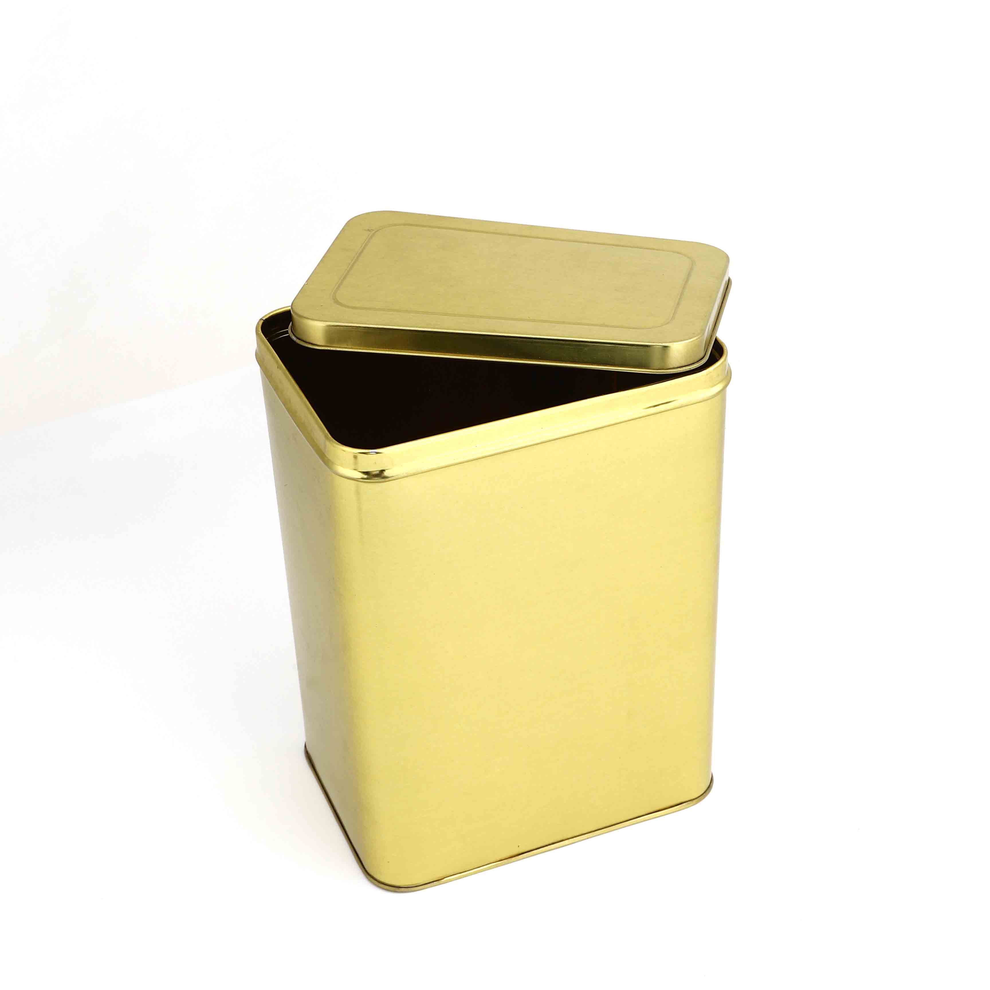 Rectangle Golden Tin Box