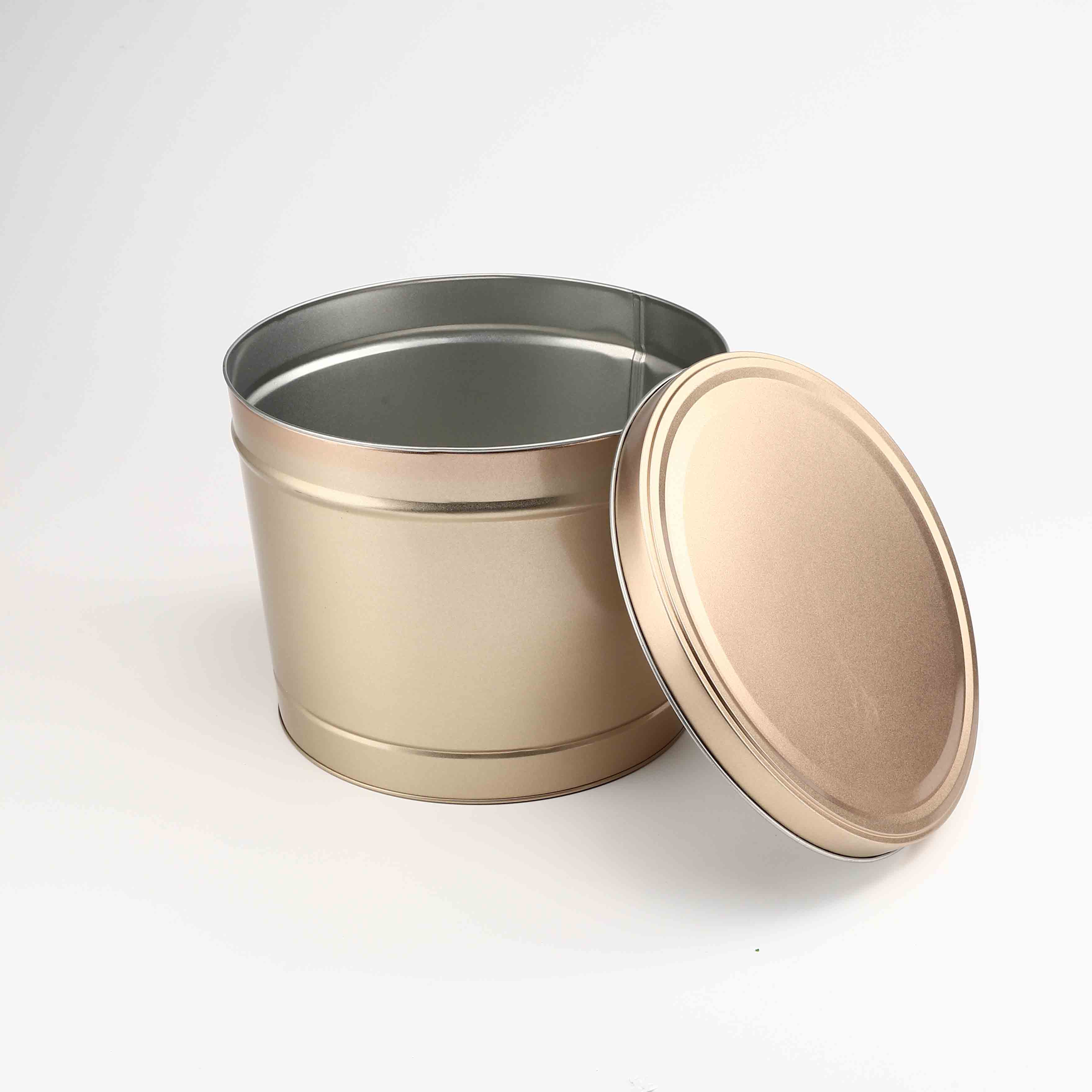 Golden Color Round Popcorn Tin Bucket