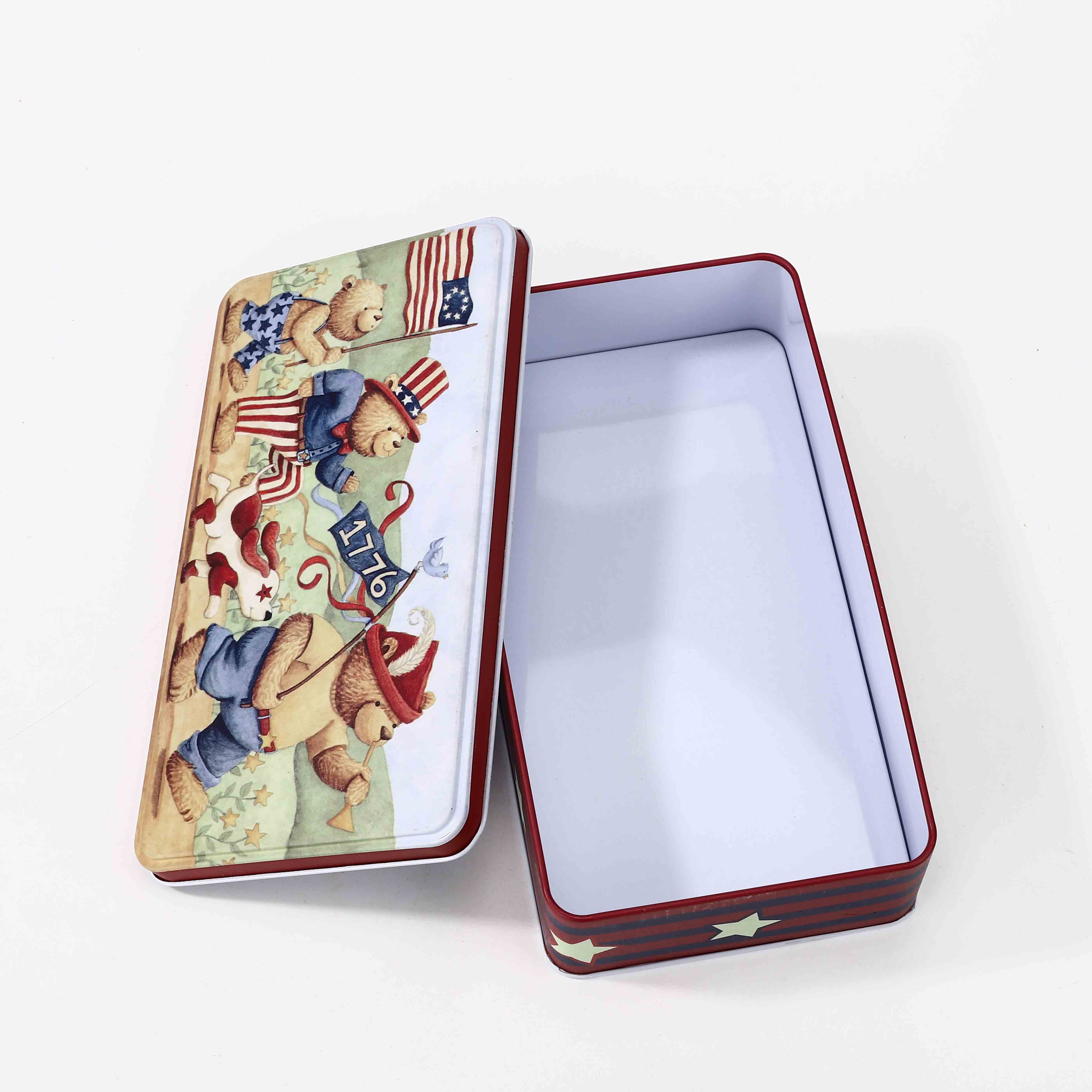 rectangular metal tins with lids